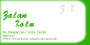 zalan kolm business card